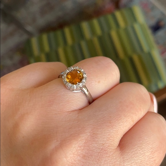 Sterling silver and citrine ring size 7 - Picture 3 of 4